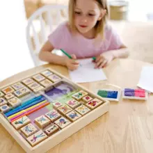 Melissa&Doug Stamp Sets Art.A1900 Fairy Tale  Набор деревянных штампиков с чернилами