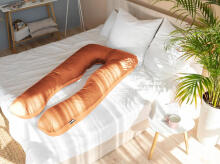 La Bebe™ Cushy Maternity Pillow Art.222369 Sun Orange Daudzfunkcionāls spilvens grūtniecēm (U Shaped), sintepona pildīšana, 155x80cm
