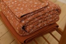 Little Dutch Cot Blanket Art.TE11021061 Flowers Rust