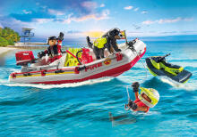 PLAYMOBIL ACTION HEROES Ātrgaitas laiva ar ūdens motociklu 71464