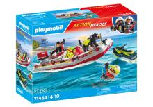PLAYMOBIL ACTION HEROES Ātrgaitas laiva ar ūdens motociklu 71464