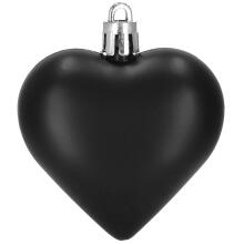 Christmas baubles Springos CA1155 8 pcs 7 cm heart-shaped, black