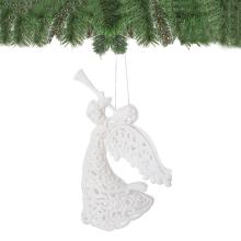 Christmas ornament white angel for the tree Springos CA0049 16.5 cm