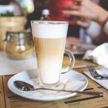 Glasses for latte coffee, desserts with handle Springos HA7496 280 ml set of 6 pcs.