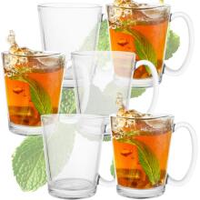 Coffee and tea glasses Springos HA7497, 6 pcs, 300 ml with handle, latte set
