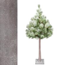Mākslīgā eglīte uz stumbra ar apgaismojumu Springos CL0860, 128 LED, Ziemassvētku koks 150 cm, ar sniega efektu  Priekšrocības: