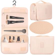 Travel organizer for cosmetics Springos HA7489 23x19x9.5 cm beige airplane cosmetic bag