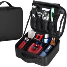 Travel organizer for cosmetics, cosmetic bag with adjustable compartments, Springos HA7492 black