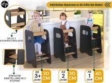 Wooden Learning Tower Art.224033 Black koka bērnu kāpslītis/pakapiens [kāpslis]