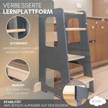 Wooden Learning Tower Art.224044 Grey Деревянный кухонный табурет/ступенька для малышей