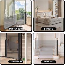 Extendable Stair Gate with Adjustable Lock 150x78 Art.225826 Black Izvelkami kāpņu vārti ar regulējamu slēdzeni un apakšējo skavu