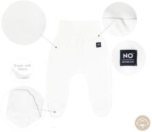 La Bebe™ NO Baby Pants Art.225949 White Zīdaiņu bikses ar plato jostu un pēdiņam no kokvilnas