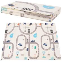 Двусторонний складной игровой коврик для детей Springos KM0022, 150x200 см, с транспортом