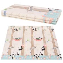 Double-sided foldable foam play mat for children Springos KM0023, 150x200 cm, animal design