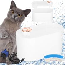 Поилка для кошки и собаки Springos PA0315, фонтан для животных 3 л, с подсветкой, водонепроницаемая IPX8, белая