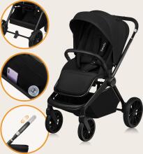 Lionelo Mika Plus 3 in 1 Art.226858 Black Onyx  Universālie rati 3 in1