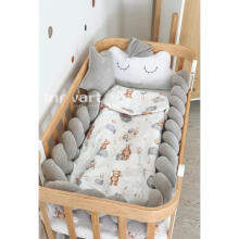 Bebe Basic Bumper Art.227043 Velour Grey  Bed bumper