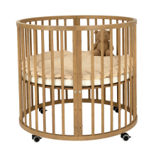 La Bebe™ Box Novi Mila Rond   Art.227060 Amber Oak Стильная круглая деревянная кроватка