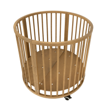 La Bebe™ Box Novi Mila Rond   Art.227060 Amber Oak Стильная круглая деревянная кроватка