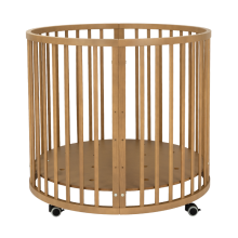 La Bebe™ Box Novi Mila Rond   Art.227060 Amber Oak Стильная круглая деревянная кроватка