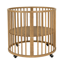 La Bebe™ Box Novi Mila Rond   Art.227060 Amber Oak Стильная круглая деревянная кроватка
