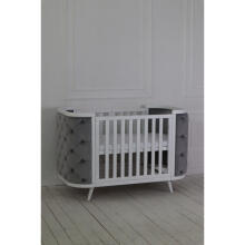 La Bebe™ Boho Slim 4 in 1 Art.9403500000vp White/Beige Velour Daudzfunkcionāla gulta  4 vienā