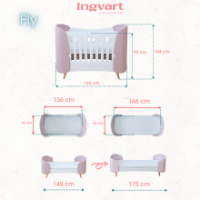 La Bebe™ Fly Bed 5 in 1 Art.227067 Green Многофункциональная кроватка-трансформер 5 в 1