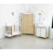 La Bebe™ Nika Wardrobe Art.227073 White/Natural