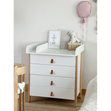 La Bebe™  Scandi Art.227076 White  Kumode ar koka pārtināmu virsmu