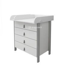 La Bebe™ Scandi Art.227079 White/Grey Kumode ar koka pārtināmu virsmu