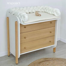 La Bebe™ Nika Art.227083 White Kumode ar koka pārtināmu virsmu