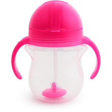 MUNCHKIN straw cup, 207ml, 6m+, pink, 01248202