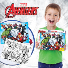 Lisciani Giochi Avengers Art.228319 Divpusēja puzle-krāsojamā grāmata 60gb.