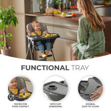 Kinderkraft Foldee Art.228596 Grey  High chair