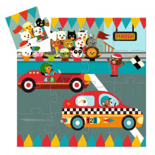 Silhouette puzzles - The racing car - 16 pcs