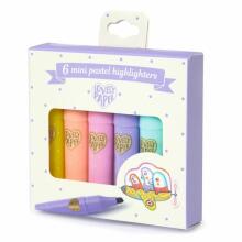 6 mini highlighters - Pastel colours