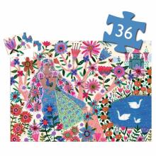 Silueta puzle – Princese un pāvs (36 gab.)
