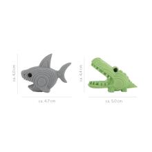 Eraser - Crocodile & Shark, 2 assorted
