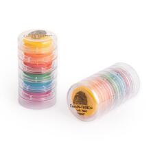 Finger stamping colours tower of 6