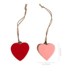 HEARTBEAT Wooden heart pendant, 2 assorted