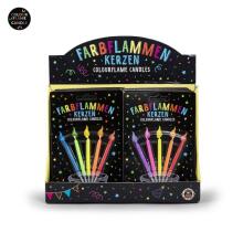 Birthday Fun - Coloured Flame Candles set of 5, 2 colour variants