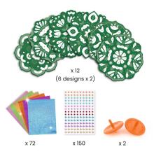 DIY - Mosaics & Stickers - Spinning tops - Flower Power