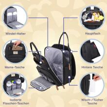 Ruvalino Baby Changing Bag Art.233051 daudzfunkcionāla liela ceļojumu mugursoma ar pārnēsājamu pārtinamo paliktni
