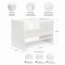 Klups Dalia Art.233085  Children's wooden crib 120x60 cm