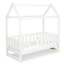 Klups Liv Art.233100 White Wooden crib-house 160x80cm