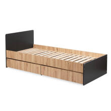 LITTLE SKY by KLUPŚ Youth bed with drawer DALIA anthracite-oak 200x90