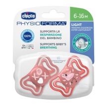 CHICCO 00071038110000 Pacifier PHYSIO LIGHT 6-16M sil 2 pcs pink
