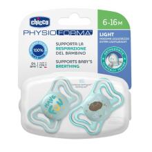 CHICCO 00071038210000 Pacifier PHYSIO LIGHT 6-16M sil 2 pcs blue