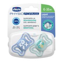 CHICCO 00071038210000 Pacifier PHYSIO LIGHT 6-16M sil 2 pcs blue