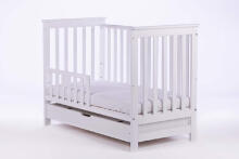 DREWEX Bed LEO DELUX with drawer, railing white/white